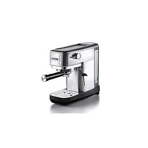 Ariete 1380, Machine à Café en Métal, Compatible avec le Café en Poudre et les Dosettes ESE, 15 Bar Max, Filtre 1 ou 2 Tasses, Buse Cappuccino, 1300W, Argent