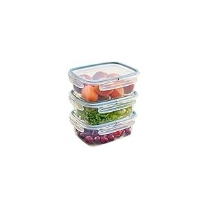 Snips, SnipsLock, Boîte de conservation Rectangulaire, Boite Rangement Frigo 1,80 Lt, 3 pcs, 4 Fermetures de sécurité, 23,5 x 18,5 x 13 cm, Made in Italy