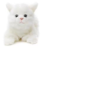 Uni-Toys - Chat Blanc, couch&eacute; &ndash; 20 cm (Longueur) &ndash; Chaton en Peluche &ndash; Doudou