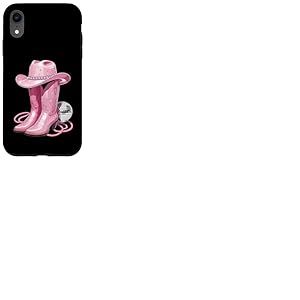 Bottes de Cowgirl Roses avec Strass et Boule Miroir pour Femmes et Filles Coque pour iPhone XR