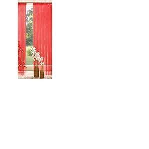 Gardinenbox Rideau de Fils - avec Passage pour la Tringle -20303-, 20303, Rot, HxB 250x145 cm