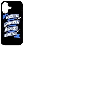 Inscription en Allemand &laquo; Nicken Smiley A Loch Denken! &raquo; Coque pour iPhone 17