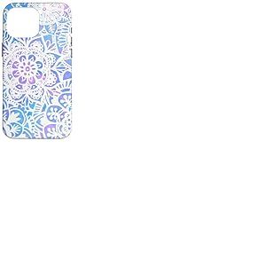 Joli Motif Mandala Pastel Roses Bleu Floral henn&eacute; Coque pour iPhone 16 Pro Max