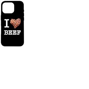 Amateurs de bœuf : "I Love Beef"_texte blanc Coque pour iPhone 16 Pro