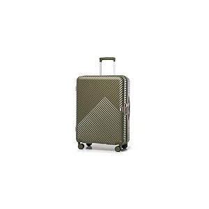WITTCHEN Valise de Voyage Valise Moyenne Valise à roulettes Polycarbonate Trolley avec 4 roulettes Spinner Serrure à Combinaison Poignée télescopique GL Style Line Taille L Vert Olive
