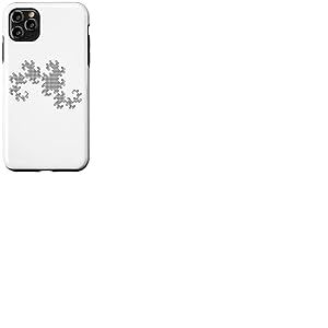 Nerdy Black Dragon Curve Fracttal Geometry Math Teacher Geek Coque pour iPhone 11 Pro Max