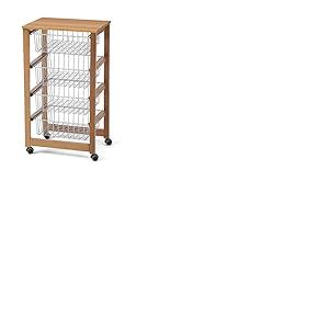 Arredamenti Italia AR_IT- 515 GINGERONE Desserte &agrave; L&eacute;gumes H&ecirc;tre Massif Couleur Cerise 46 x 83 x 33 cm