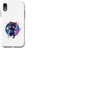 Dessin animé Chat dans l'espace Illustration Design Coque pour iPhone XR