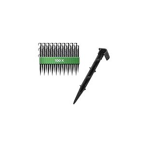 GARDENIX Lot de 100 ancrages de Fixation pour Tuyau d'arrosage - Piquet de Terre - Diam&egrave;tre : 16 mm - Fourche enfichable - Stable et incassable - Longue dur&eacute;e de Vie - Ancrage au Sol
