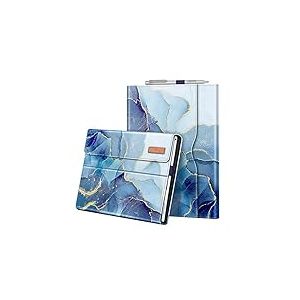 FINTIE Étui Compatible avec Microsoft Surface Pro 7 Plus/Pro 7 / Pro 6 / Pro 5 / Pro 4 / Pro 3, 12,3" Portfolio Business Cover avec Poche, Compatible avec Clavier Type Cover (Ocean Marbre)