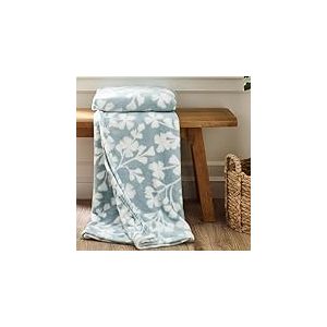 Catherine Lansfield Brooke Couverture Polaire Douillette Motif Floral Bleu Canard 200 x 240 cm