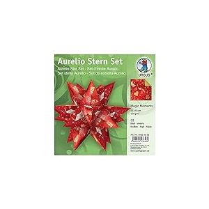 URSUS 35625502 Aurelio Stern Magic Moments Star Night Lot de 33 feuilles de papier cr&eacute;atif recto-verso 120 g/m&sup2; Rouge/dor&eacute; Taille unique