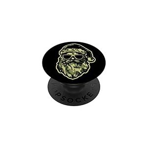 Lunettes de Soleil Motif Visage de P&egrave;re No&euml;l r&eacute;tro Camouflage PopSockets PopGrip Adh&eacute;sif