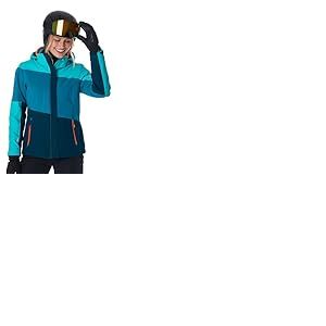 killtec Femme Veste de ski/fonctionnelle avec capuche amovible et jupe pare-neige KSW 67 WMN SKI JCKT, aquaverde, 36, 41961-000