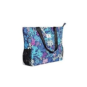 ESVAN Grand Sac de Plage résistant à l'eau léger 20 Pouces pour Femme Oversize Sac fourre-Tout pour Salle de Sport, Plage, Voyage, Piscine, Yoga, infirmière