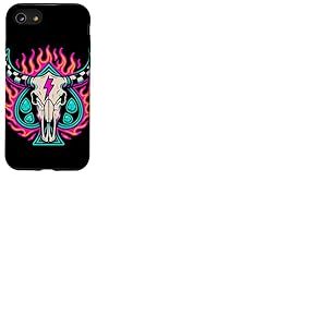 Motif tête de mort de cowboy et flammes Coque pour iPhone SE (2020) / 7 / 8