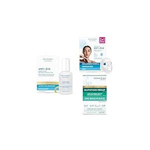 Cure Eclat - GRANIONS - SERUM 30 mL + MASQUE 2+1 OFFERT + COMPLEXE ANTI TACHE GLUTATHION - Collagene Marin - Collagene et Acide Hyaluronique - Glutathion - Skincare Hydratation & Anti Ride