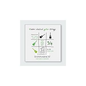 Cordes de guitare classique Hannabach Série 890 MT pour guitare d'enfant 3/4 Diapason : 57-61cm - Mi1-8901MT 3/4