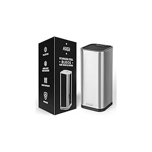 Axer Bloc Couteaux Cuisine Vide - Inox Porte Couteaux de Cuisine plus de 8 Couteaux - Grand Range Couteaux de Cuisine - Support Couteaux Cuisine - Blocs Couteaux Vides
