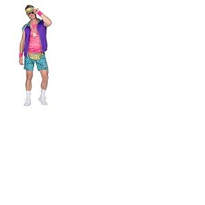 WILBERS & WILBERS 5966 - Tenue de festival des années 70 pour hommes, short, t-shirt et veste, imprimé léopard, pour carnaval, soirées à thème