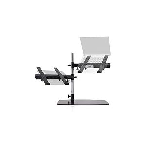 Pyle Support Ordinateur Portable Double - Laptop Stand - Support PC Portable - Hauteur Réglable et Conception Ergonomique pour Mixeur DJ, Équipement Audio, Poste de Travail et Utilisation à Domicile