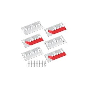 Romon Aimant Porte Placard, 6 Pi&egrave;ces Ultra Mince Loqueteaux Magn&eacute;tiques Puissant Aimant de Porte Placard Cuisine Loquet Magn&eacute;tique Vis Aimant Meuble Fermeture pour Tiroir, Armoire, Porte Coulissant