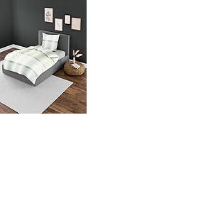 Bierbaum Parure de lit 4121 en Seersucker, conçue en Allemagne, Vert 30, 155 x 220 cm + 80 x 80 cm, Taille Confortable