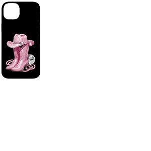 Bottes de Cowgirl Roses avec Strass et Boule Miroir pour Femmes et Filles Coque pour iPhone 14 Plus