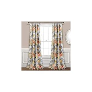 Lush Decor Paire de Rideaux occultants Sydney Gris et Vert Clair | Ensemble de Rideaux occultants pour Salon, Salle &agrave; Manger, Chambre &agrave; Coucher &ndash; 132,1 cm de Large x 213,4 cm de Long