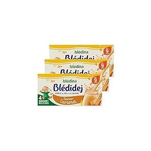 Blédina Blédidej - Céréales bébé Lactées Caramel - Dès 9 Mois - 12 briques de 250mL