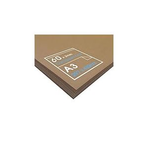 Artway - Carton ondul&eacute; 2 mm pour mod&eacute;lisme - papier kraft de 300 g/m&sup2; avec surfaces ext&eacute;rieures lamin&eacute;es - 60 feuilles A3, Marron