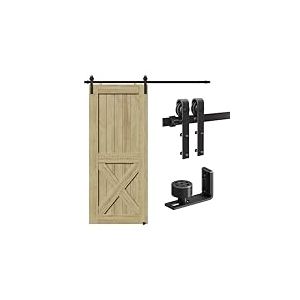 6FT/183CM Systeme Porte Coulissante,Quincailleri Kit de Rail pour Porte Coulissante, Ensemble Industriel pour Porte Coulissante Interieur, Améliorer