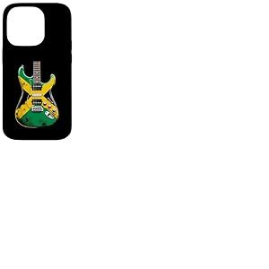 Drapeau Jamaïque Guitare Electrique Rétro Drapeau Jamaïque Coque pour iPhone 14 Pro