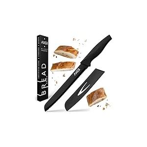 Axer le Couteau à Pain - Couteau Cuisine Professionnelle - Couteau a Pain avec Étui et Boîte - Acier Carbone Couteau Pain - Couteaux à Pain Tranchants