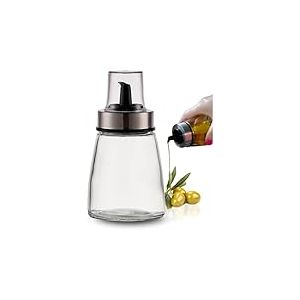 PARENCE.- Bouteille Huile 200 ml avec Bouchon Verseur &ndash; Distributeur en Verre et Acier Inox &ndash; Contenant pour Huile