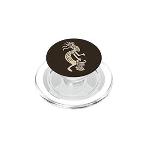 Kokopelli avec Symbole de Dieu Tambour de Joie et de fertilit&eacute; PopSockets PopGrip pour MagSafe
