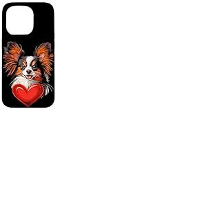 Saint-Valentin Papillon Dog Vector Coque pour iPhone 15 Pro