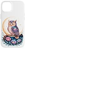 Space Flowers Hibou Hiboux Coque pour iPhone 14 Plus