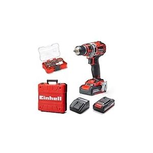 Einhell Professional Perceuse Visseuse sans fil TE-CD 18/50 Li BL Power X-Change (Li-ion, 18V, moteur sans charbon, Couple 50 Nm) Livré avec 2 Batteries 2,0Ah et un Chargeur