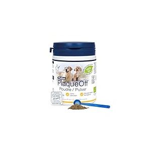 ProDen PlaqueOff Poudre pour Chiens et Chats, Éliminateur de Tartre et Mauvais Souffle avec Nettoyant Dentaire 100% Naturel et Éliminateur de Plaque, 180 g