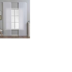 Gardinenbox 2024740-2 New Amsterdam Lot de 2 Rideaux coulissants H x l 245 x 60 cm Blanc structuré, Modernes, Simples et Polyvalents, avec Chariot de Panneau et Barre de lestage