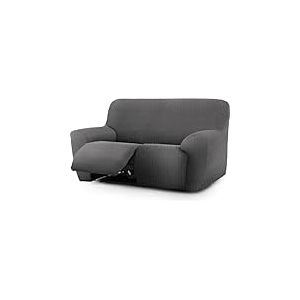 ECOMMERC3 Housse de canapé Relax Pieds 3 x 2, Super élastique bi-élastique, Respirante, Facile à Installer et à enlever, avec Mousse de Fixation et élastiques pour Repose-Pieds Gris foncé