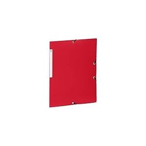 Viquel - Chemise plastique A4 &agrave; &eacute;lastique avec rabats - Etiquette d'identification sur la tranche - Rouge