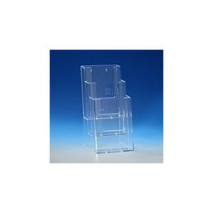 TAYMAR Porte-brochures de table 1/3 A4 (triple), porte-prospectus, porte-brochures, 3 compartiments (dimensions intérieures : 10,1 cm) montage mural en option