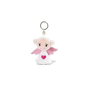 NICI 47060 Porte-clés Ange Gardien "Love You" 9 cm – Porte clef fille anges porte-bonheur avec cœur – Animal en peluche doté d’une attache pour cordon, trousseau et porte-clés
