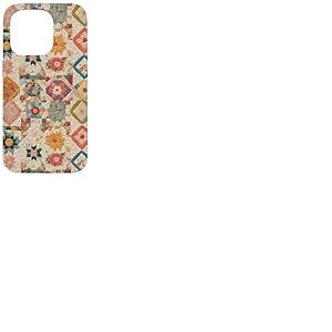 Couvre-lit Patchwork Floral Vintage Motif r&eacute;tro boh&egrave;me Coque pour iPhone 15 Pro