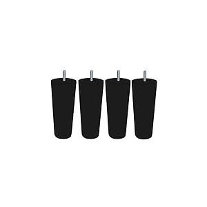 MARGOT 3700527853758 Cottage Conique Lot de 4 Pieds de sommier Bois Noir Hauteur 15 cm