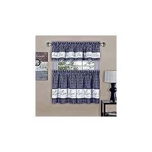 Achim Home Furnishings Ensemble de cantonnière et cantonnière en Polyester, Bleu Marine, 91,4 x 147,3 cm (l x L)