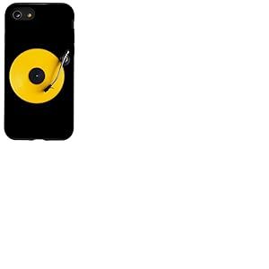 Disque Vinyle Jaune, Vinyle rétro Design, Platine DJ, Pop Coque pour iPhone SE (2020) / 7/8