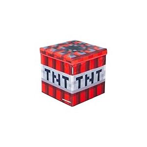 phoenix group AG Minecraft Boîte de rangement originale avec espace de rangement, cube TNT, rouge, 30 x 30 cm